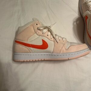 Nike Women's Sneakers - Cream and Orange
